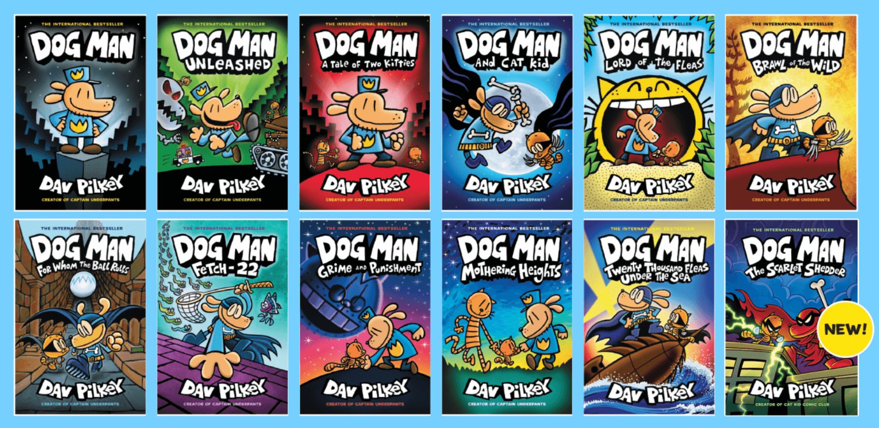 Learn more about the award-winning Dog Man series of books by David Pilkey! Click Here!