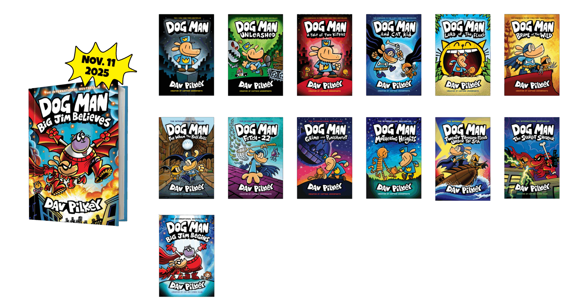 Learn more about the award-winning Dog Man series of books by David Pilkey! Click Here!